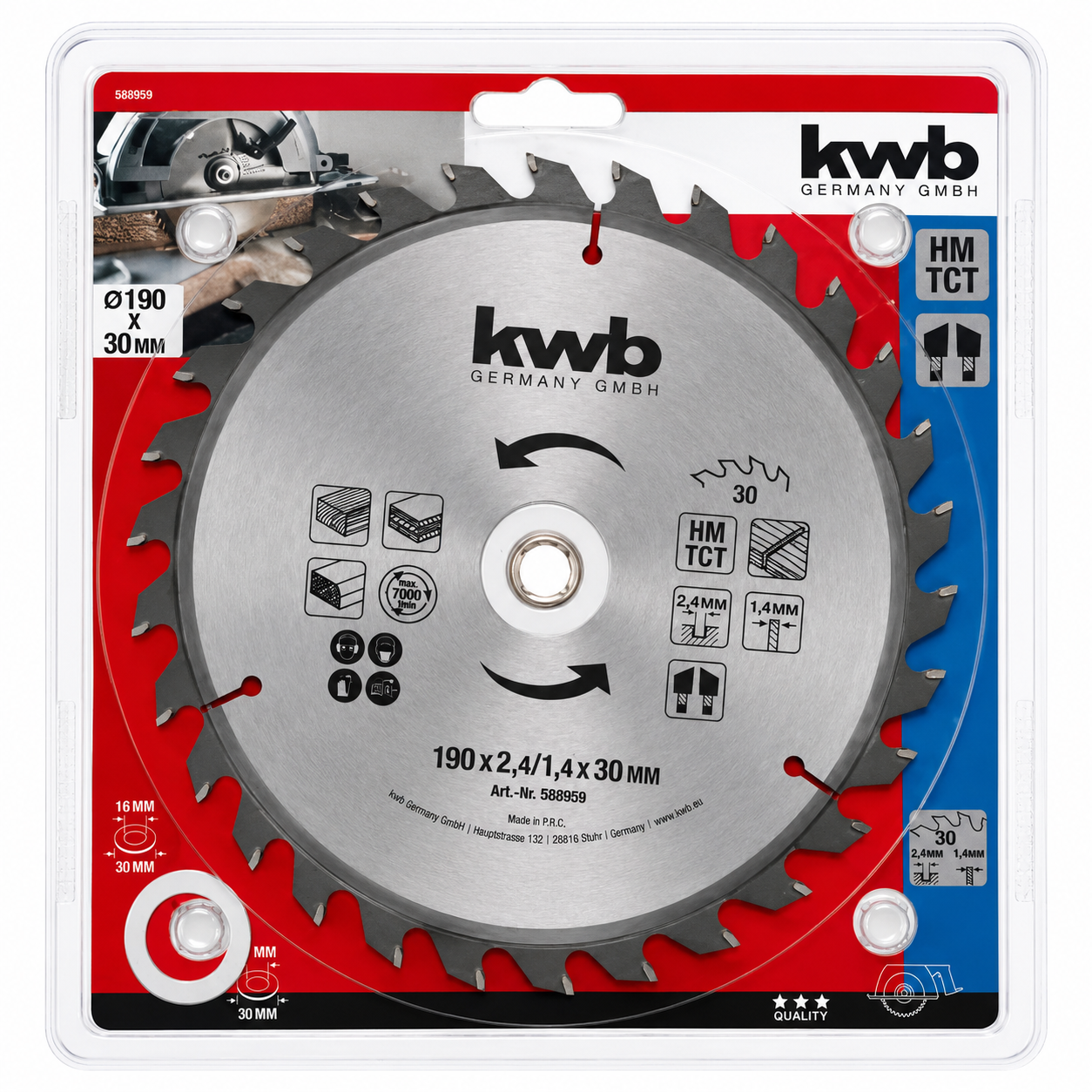 KWB 190 x 30cm Circular Saw Blade