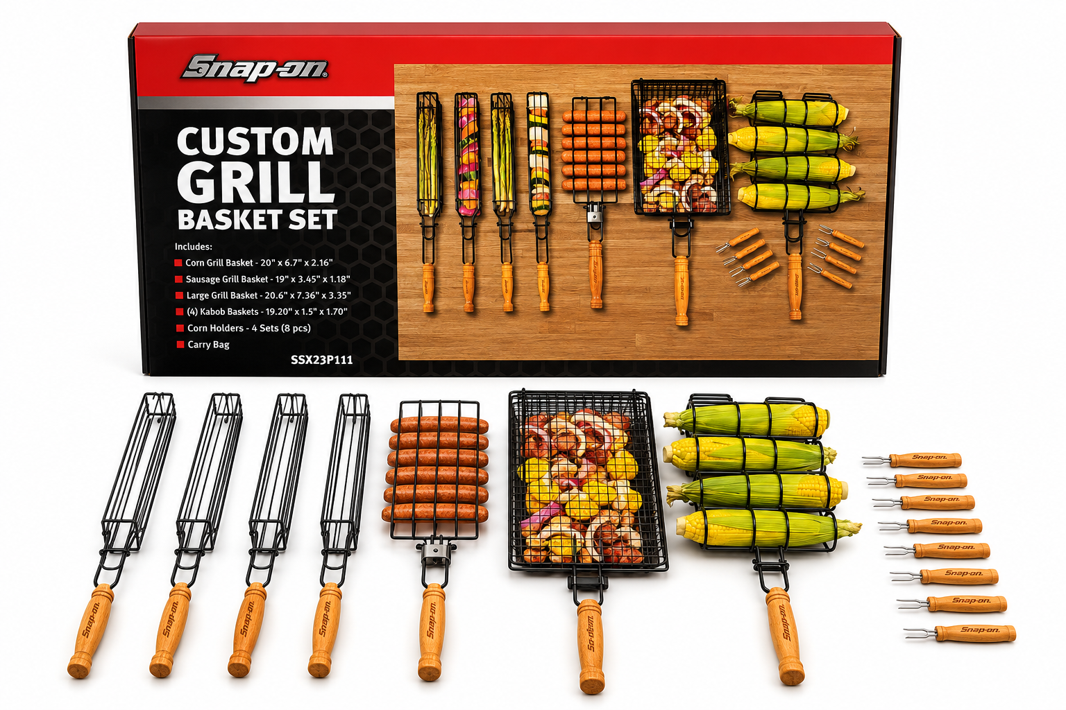 Snap On Grill Basket Set